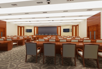 中式會(huì)議室吊頂裝修效果圖欣賞